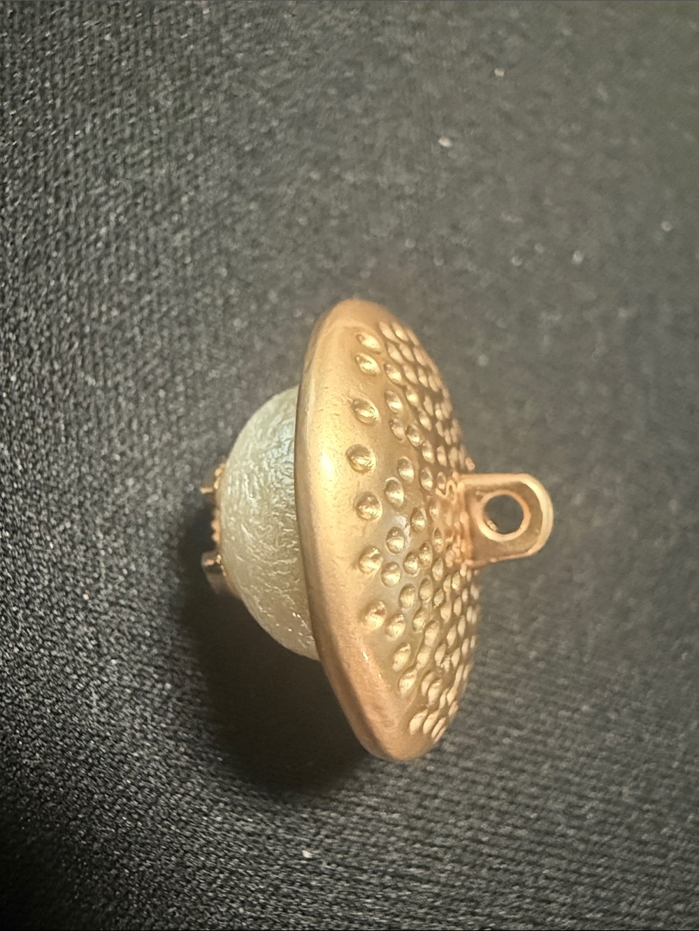 Gold and Pearl Logo Buttons / Brooches Set - Picture 6 of 8